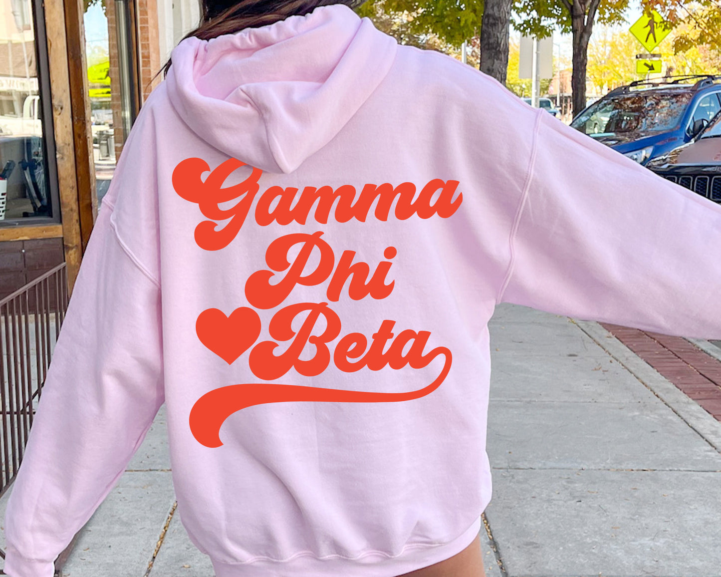 Gamma Phi Beta Red Heart Sorority Hoodie _ 33360g
