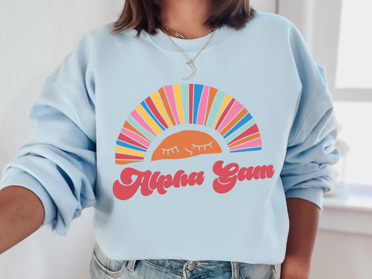 Alpha Gamma Delta Sunshine Sorority Sweatshirt _ 3310g