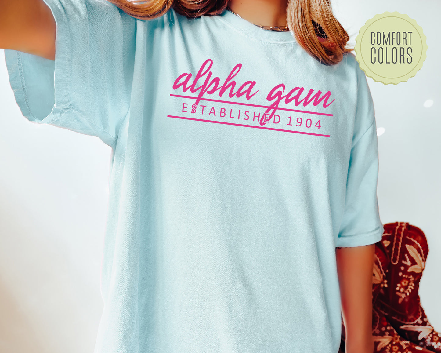 Alpha Gamma Delta All Pink Comfort Colors Sorority T-shirt _ 755g