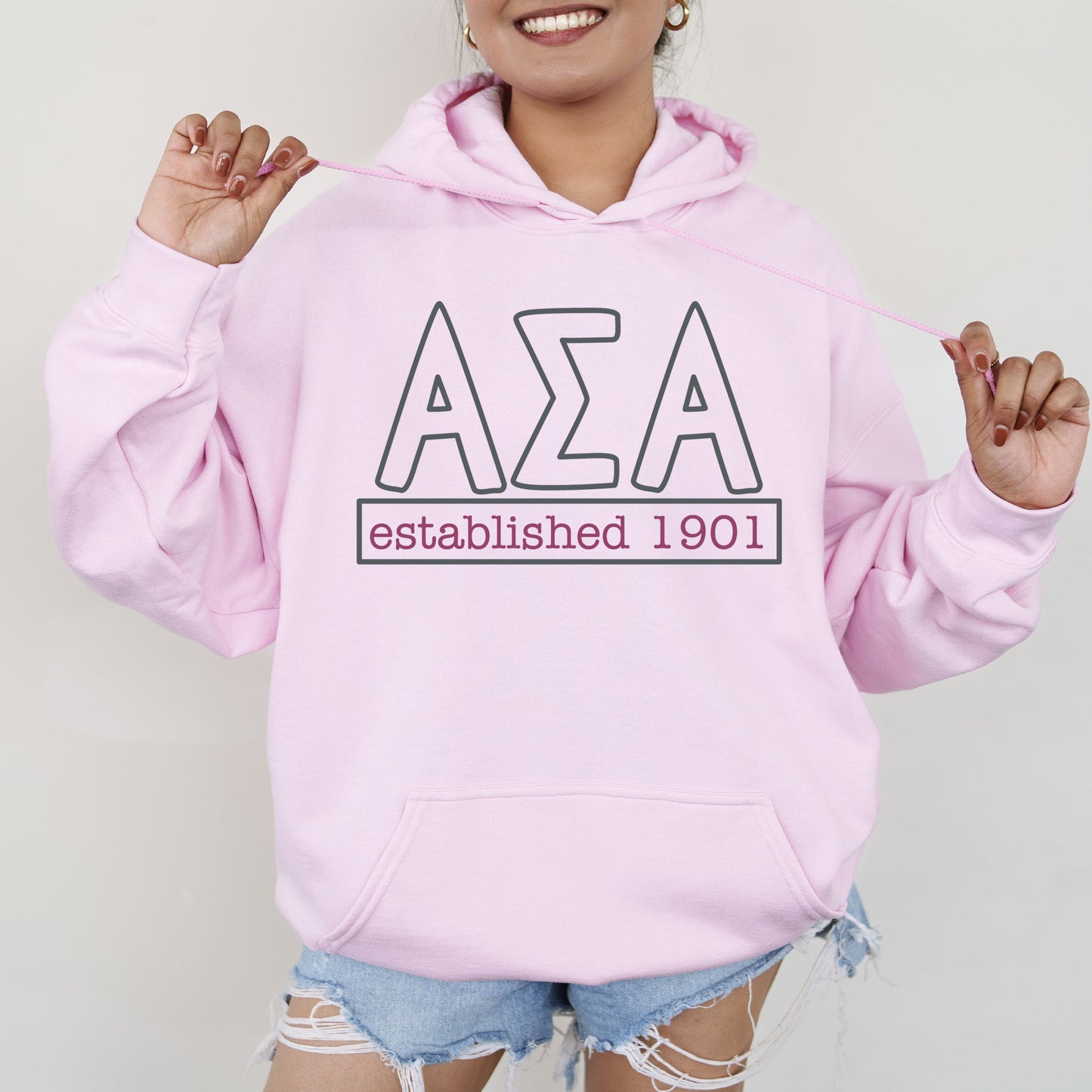 Alpha Sigma Alpha Simply Greek Sorority Hoodie _ 39342g