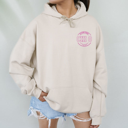 Chi Omega Stamped Sorority Hoodie _ 39120g