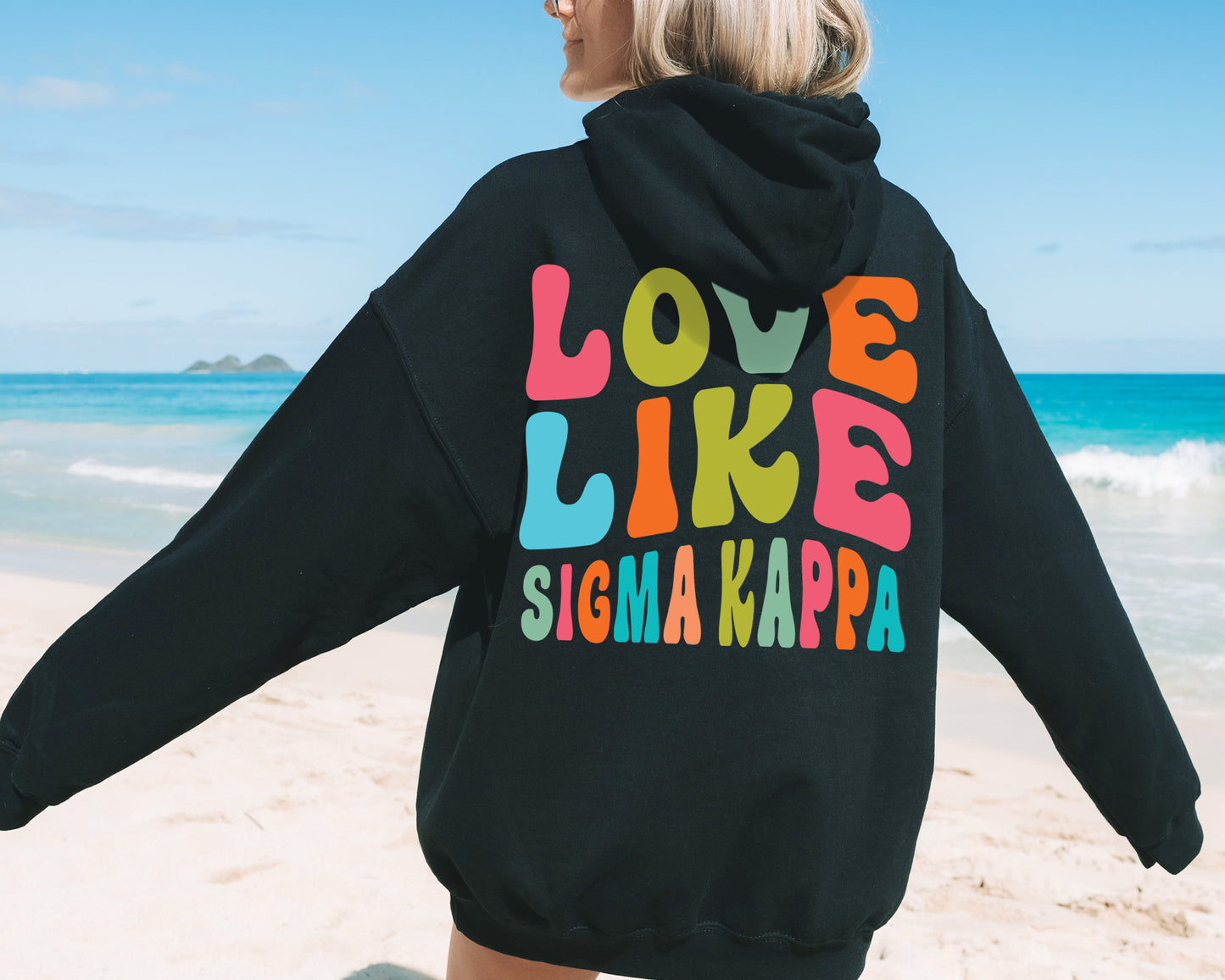 Sigma Kappa Blissful and Vibrant Sorority Hoodie _ 33176g