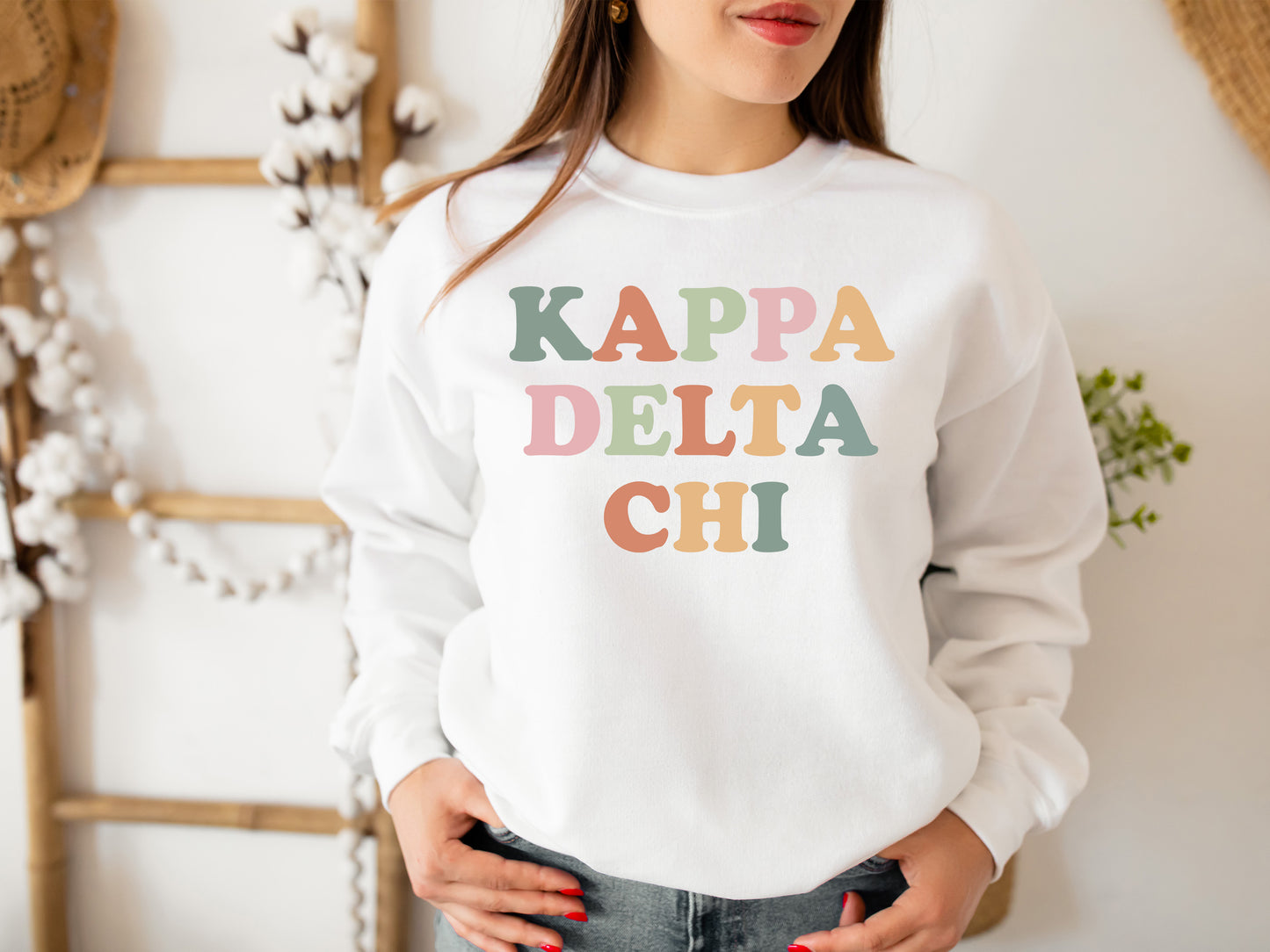Kappa Delta Chi Bright and Colorful Sorority Sweatshirt  _ 3473g