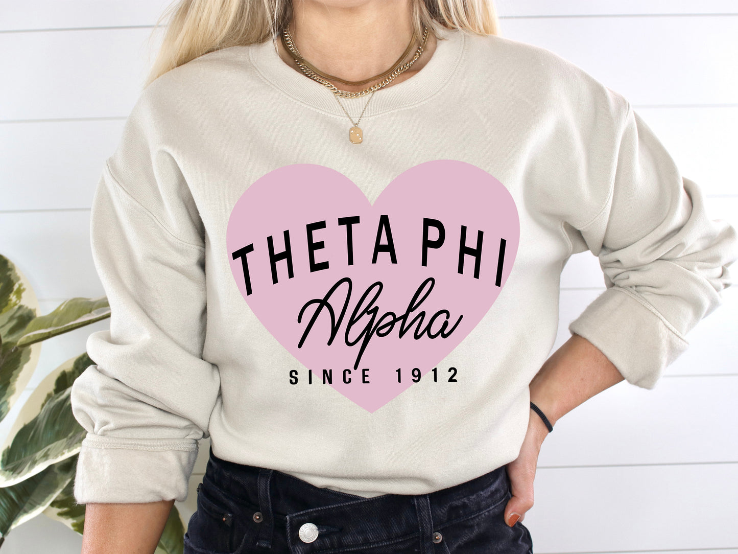 Theta Phi Alpha Pretty in Pink Sorority Sweatshirt _ 464g