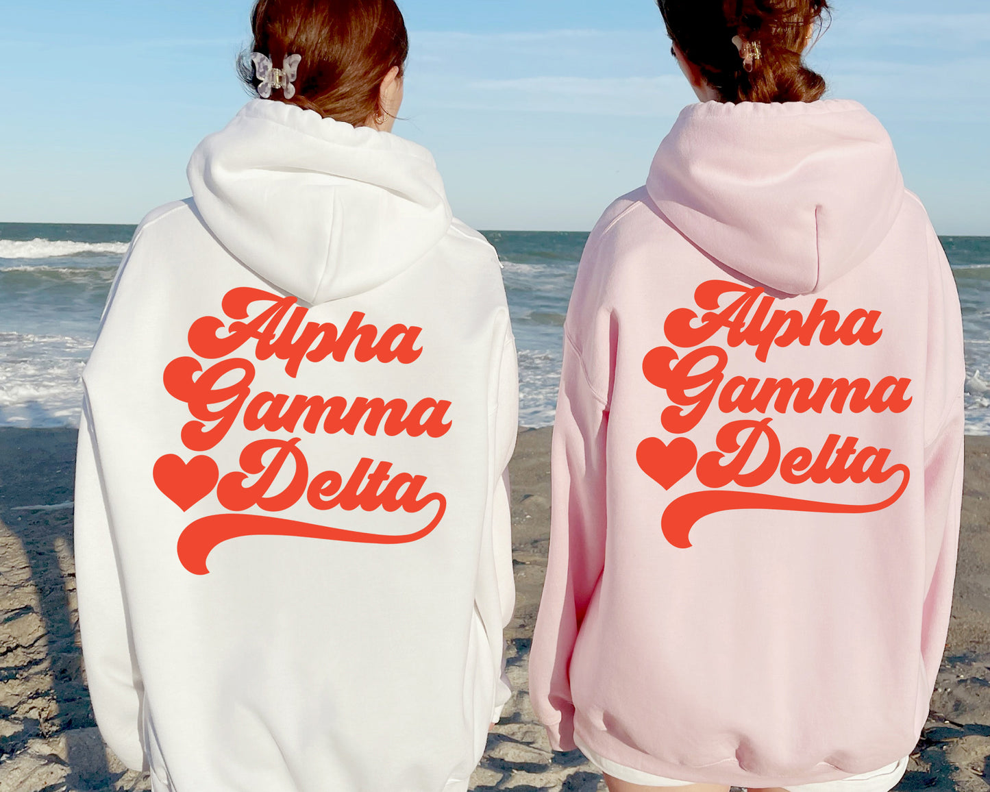 Alpha Gamma Delta Red Heart Sorority Hoodie _ 33349g