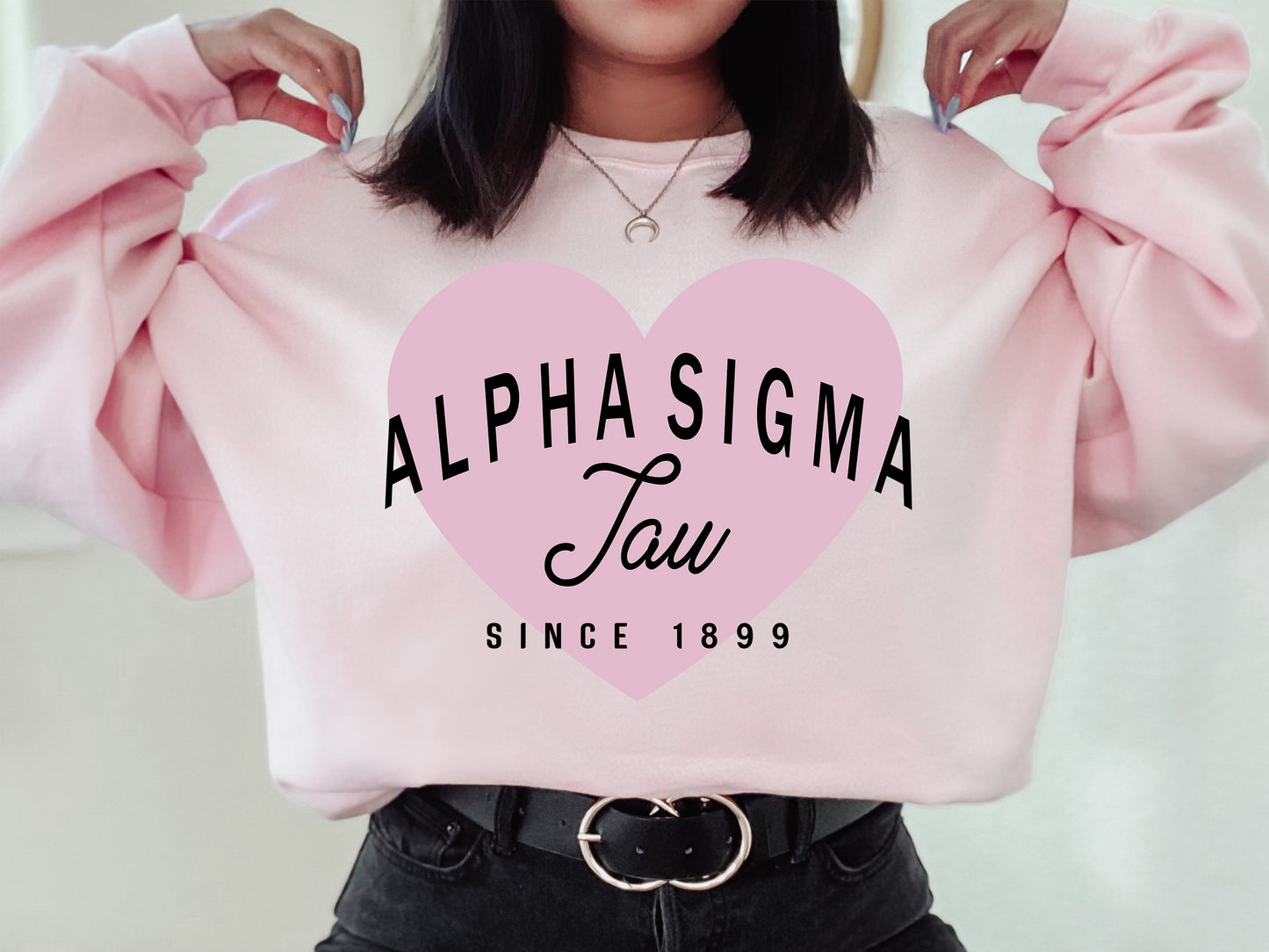 Alpha Sigma Tau Pretty in Pink Sorority Sweatshirt _ 447g