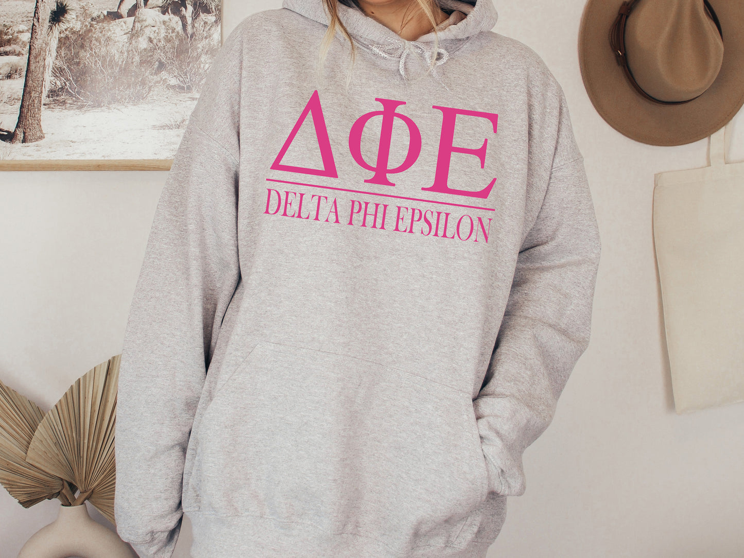 Delta Phi Epsilon Loud Letters Sorority Hoodie _ 478g