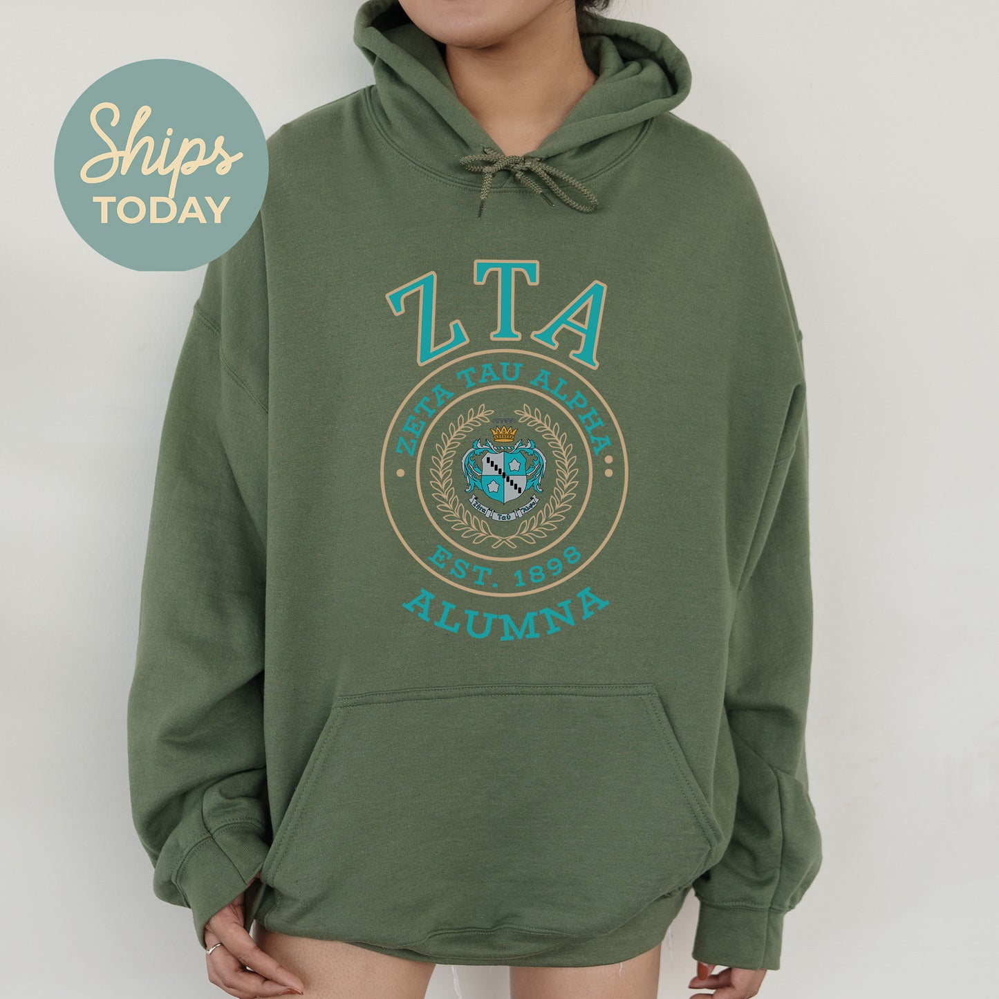 Zeta Tau Alpha Alumna Vintage Sorority Hoodie _ 31034g