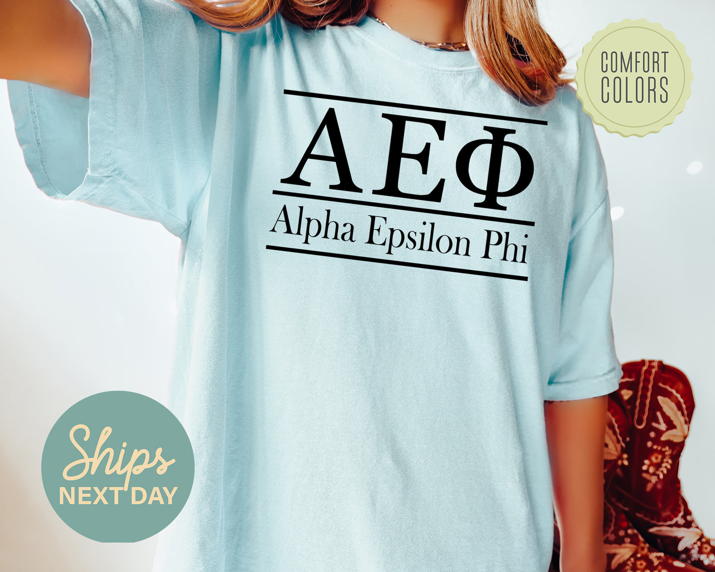 Alpha Epsilon Phi Bold Statement Comfort Colors Sorority T-shirt _ 286g