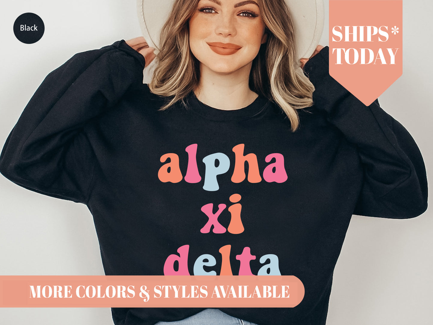 Alpha Xi Delta Vividly Vibrant Sorority Hoodie _ 3157g
