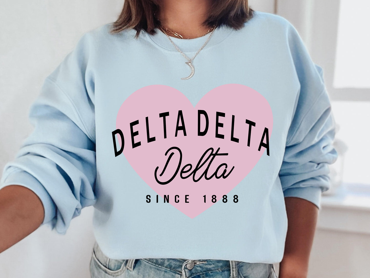 Delta Delta Delta Pretty in Pink Sorority Sweatshirt _ 450g
