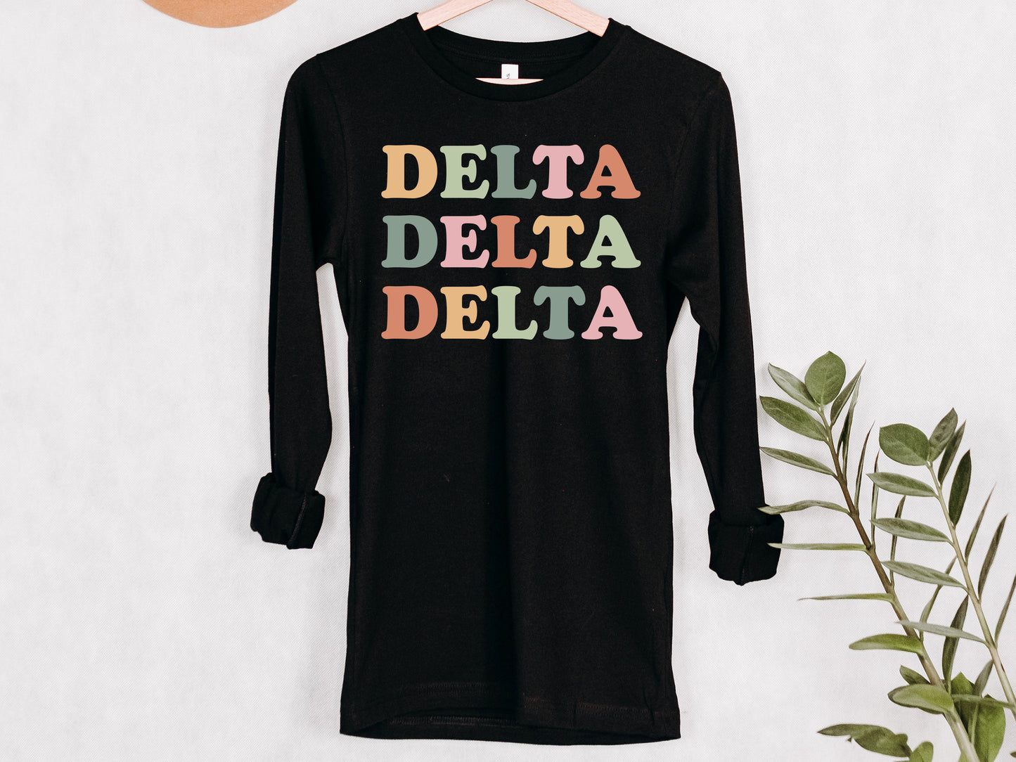 Delta Delta Delta Bright and Proud Sorority Long Sleeve T-shirt _ 424g