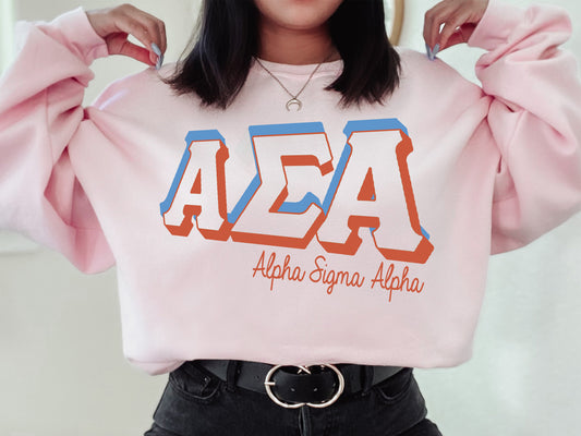 Alpha Sigma Alpha American Colored Sorority Sweatshirt _ 32g
