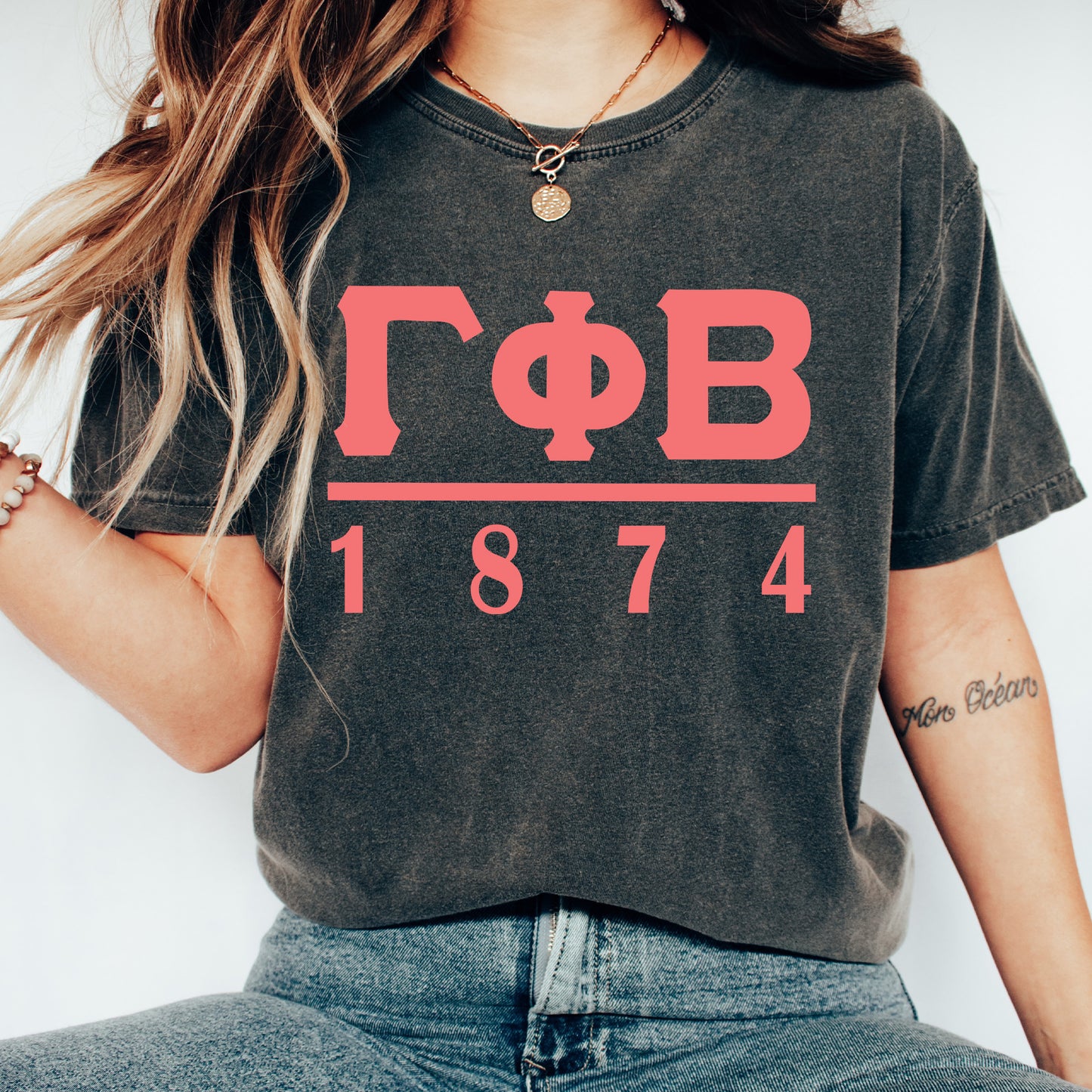 Gamma Phi Beta Monochromatic Sorority T-shirt _ 30857g
