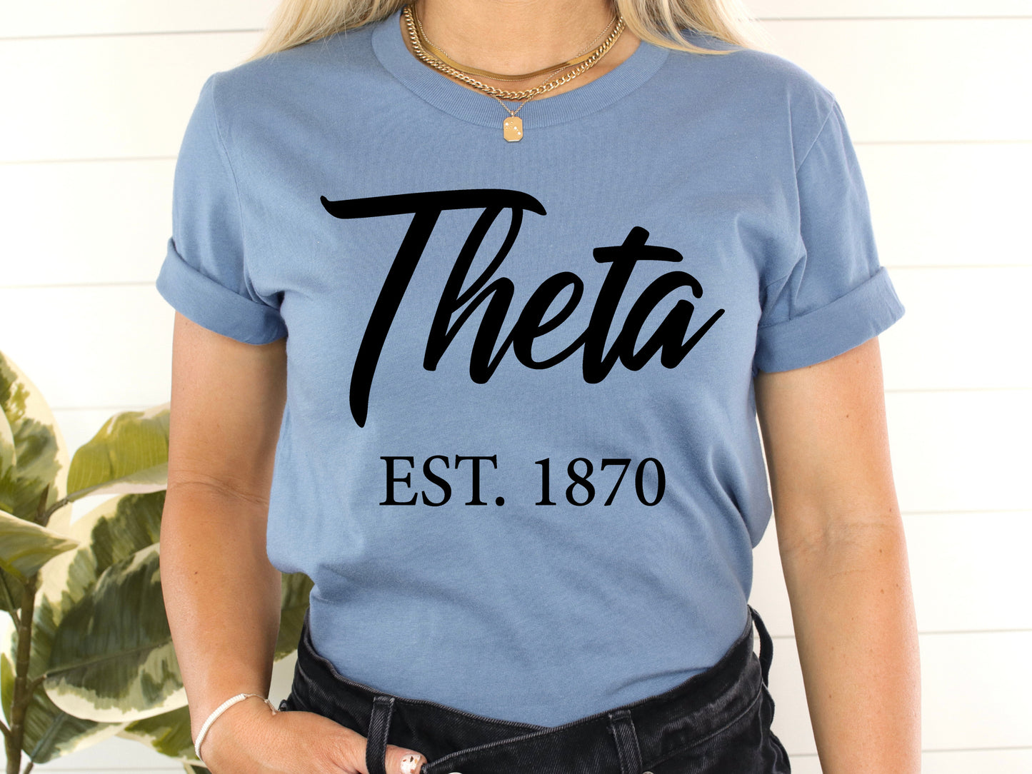 Kappa Alpha Theta Black Flowy Sorority T-shirt _ 92g