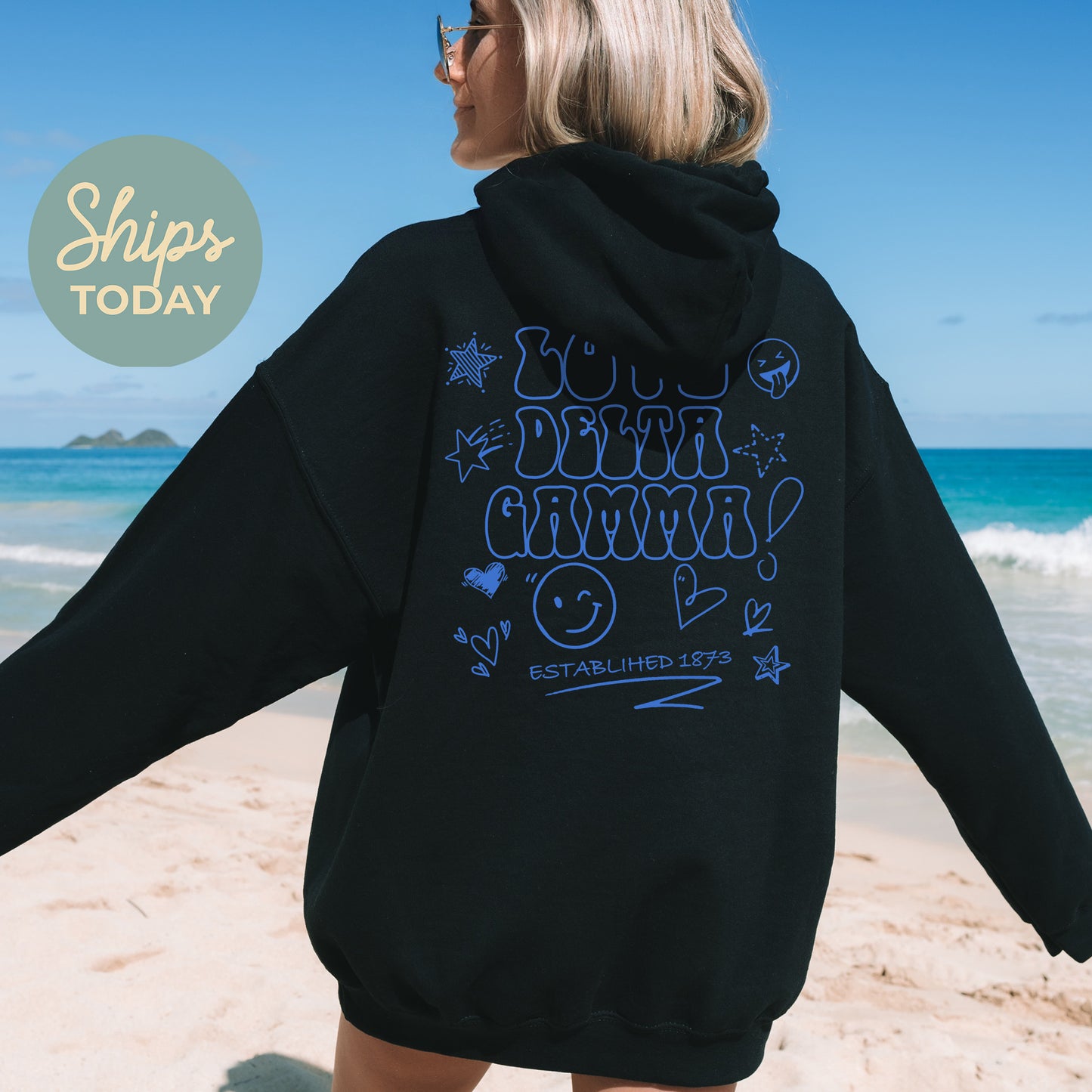 Delta Gamma Scribble Sorority Hoodie _ 35500g