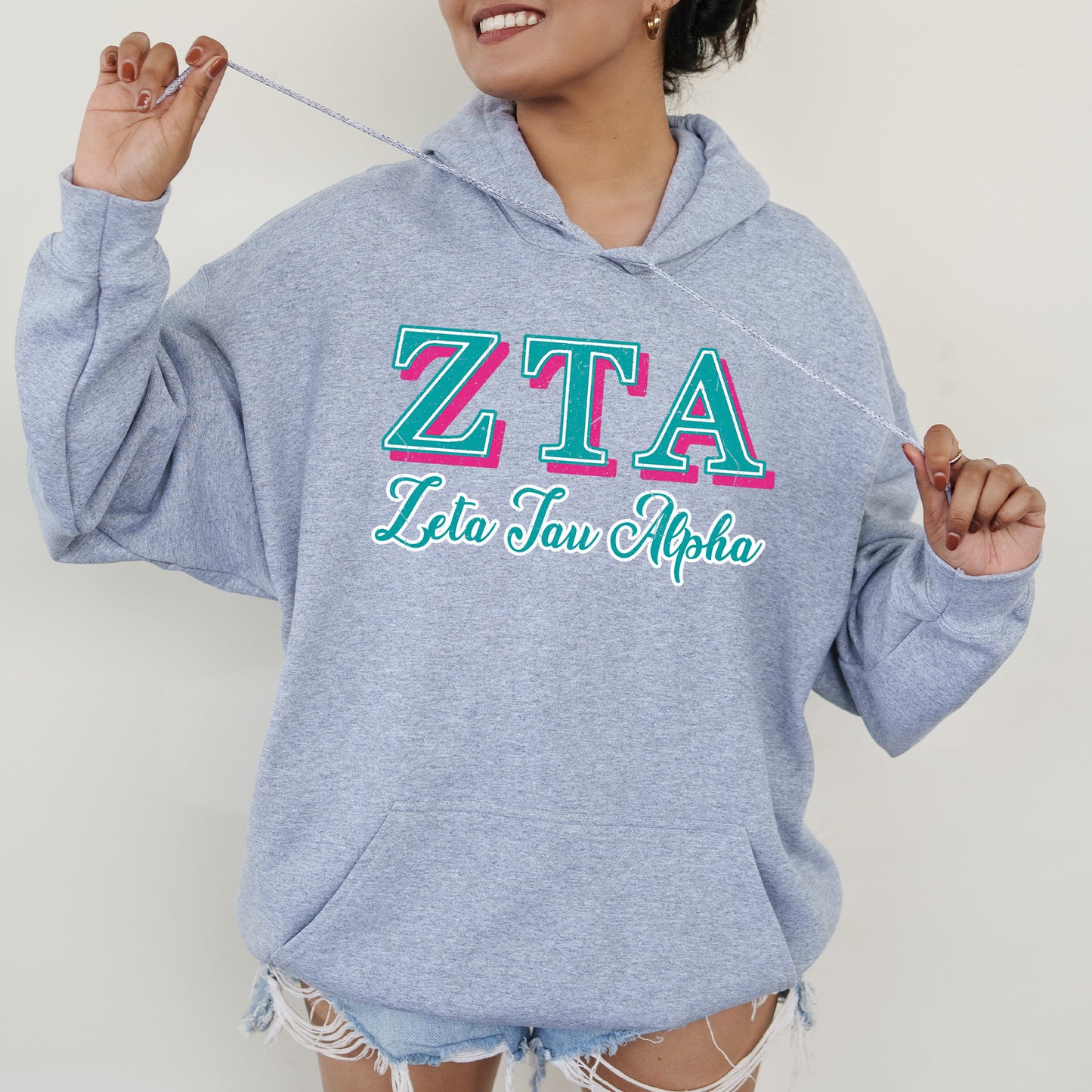 Zeta Tau Alpha Greek Colors Sorority Hoodie _ 36094g
