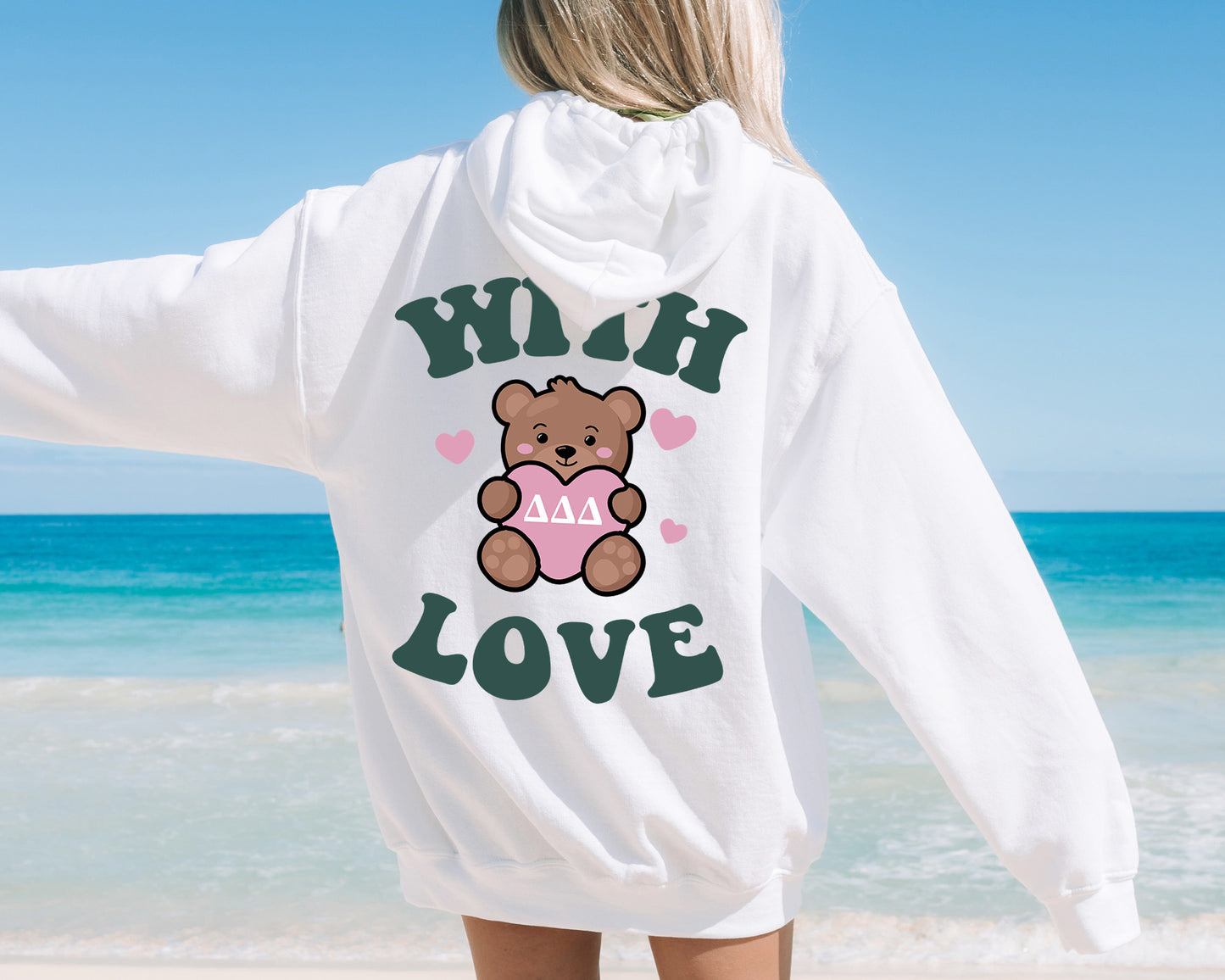 Delta Delta Delta With Love Sorority Hoodie _ 33216g