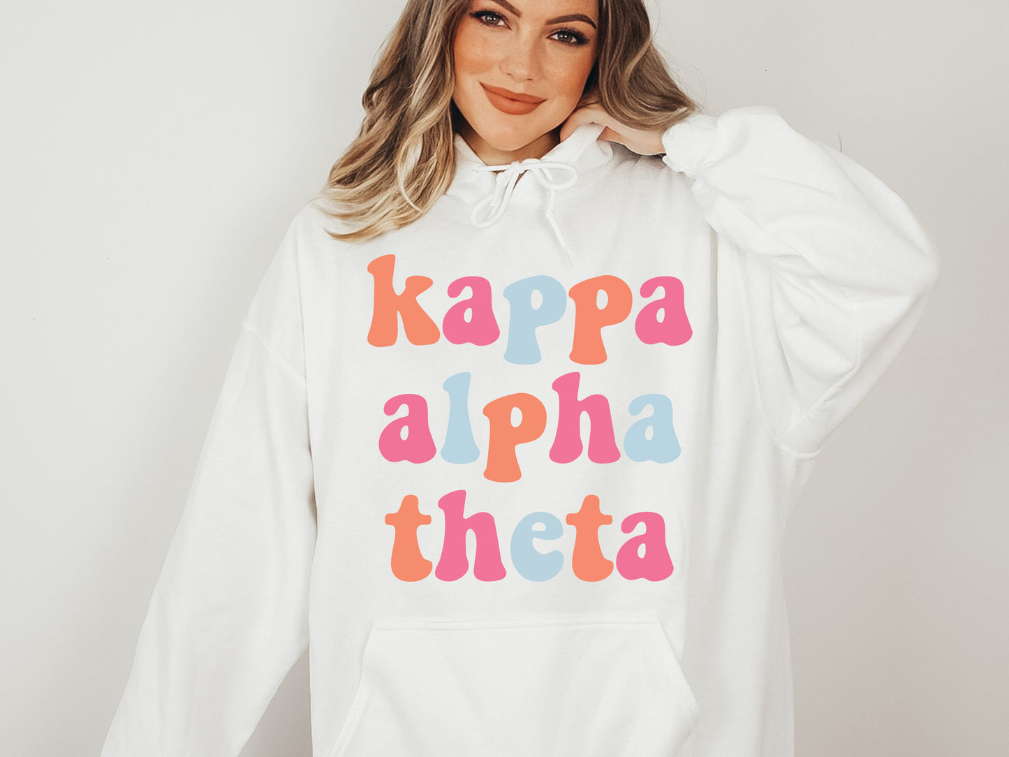 Kappa Alpha Theta Vividly Vibrant Sorority Hoodie _ 3164g