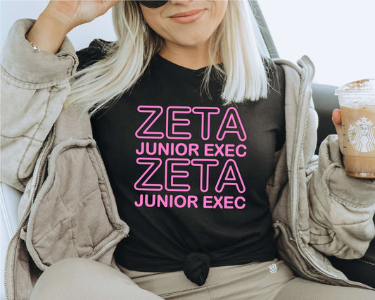 Zeta Tau Alpha Junior Exec Sorority T-shirt _ 30951g