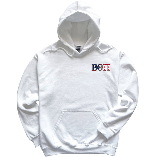 a white hoodie with the word riot on it