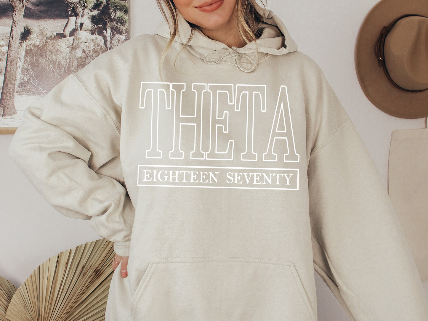 Kappa Alpha Theta Stencil Stacked Sorority Hoodie _ 2149g