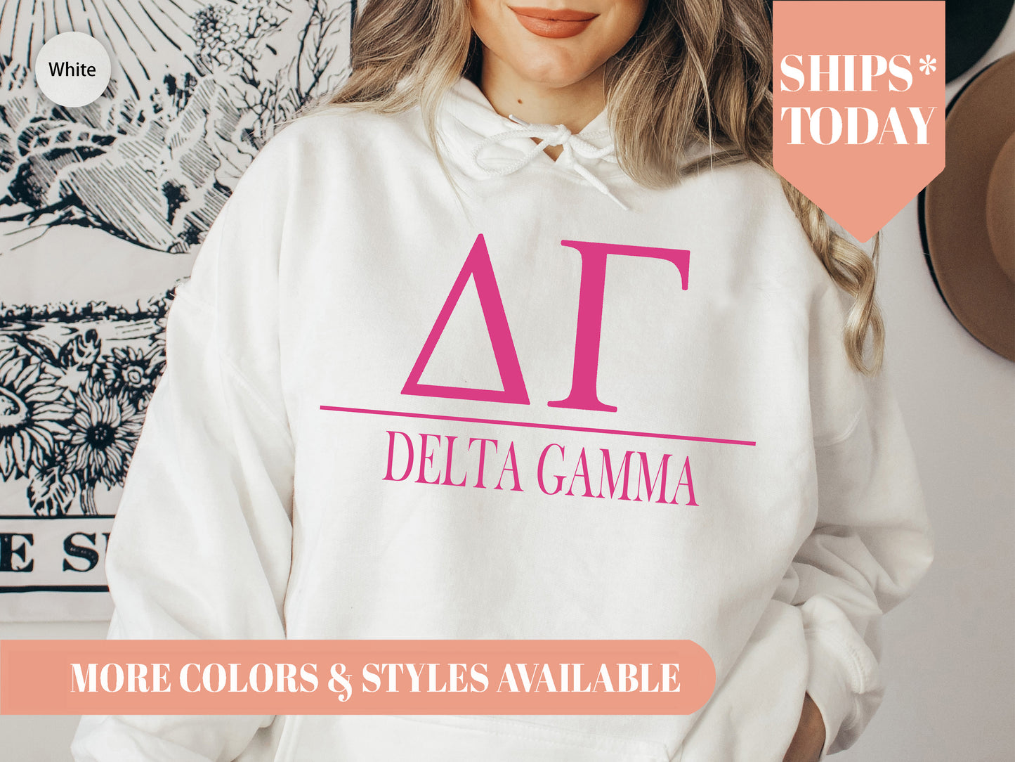 Delta Gamma Loud Letters Sorority Hoodie _ 477g