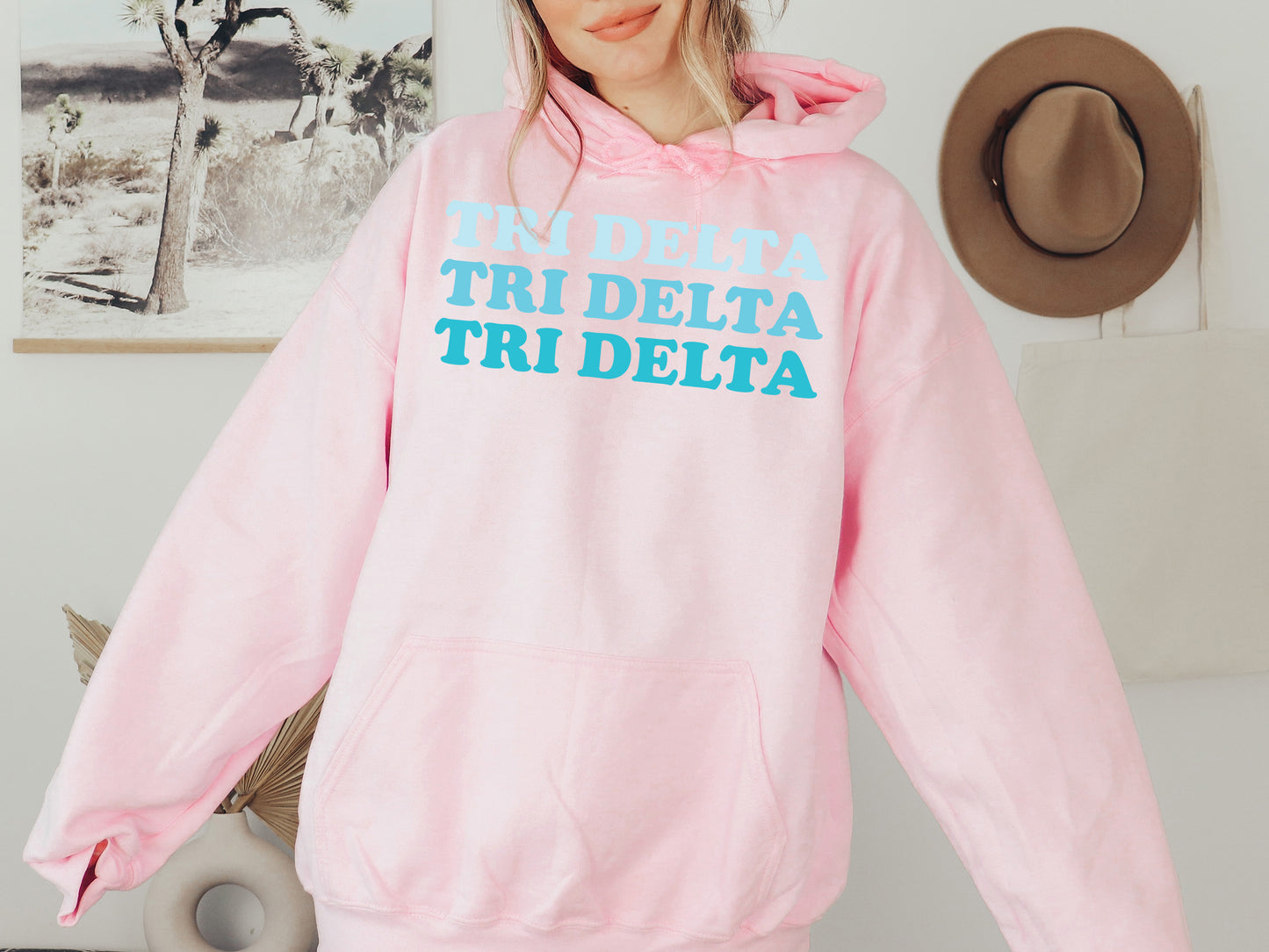 Delta Delta Delta Touch of Blue Sorority Hoodie _ 2587g
