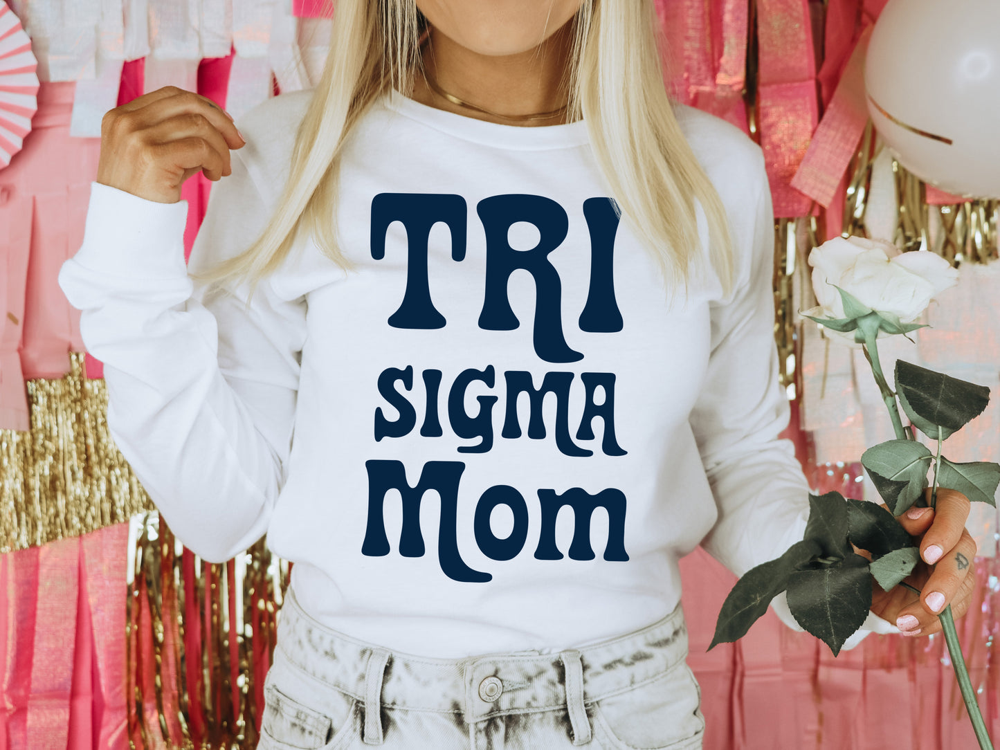 Sigma Sigma Sigma Got it from my Mom Sorority Long Sleeve T-shirt _ 3094g