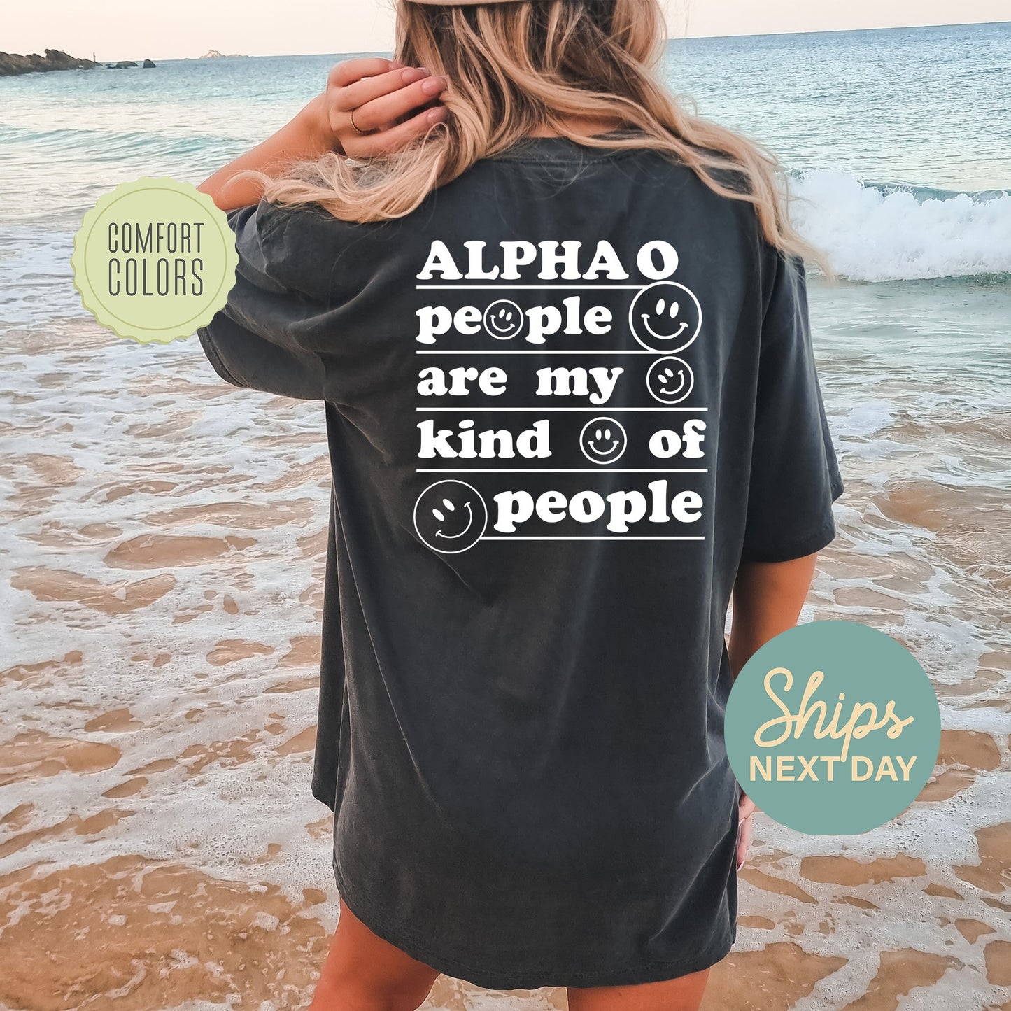 Alpha Omicron Pi My Kind of People Comfort Colors Sorority T-shirt _ 33262g