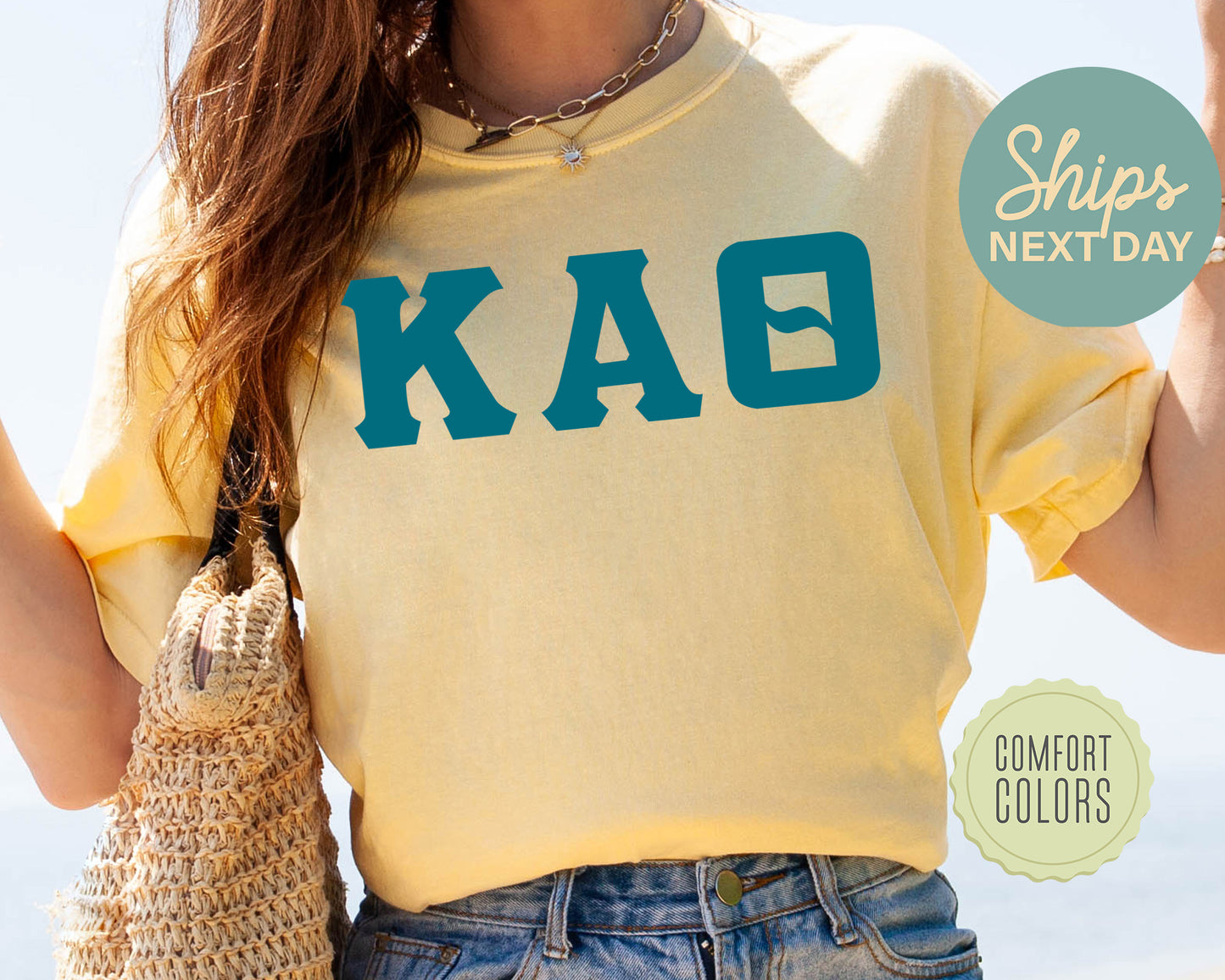 Kappa Alpha Theta Back to the Basics Comfort Colors Sorority T-shirt _ 637g