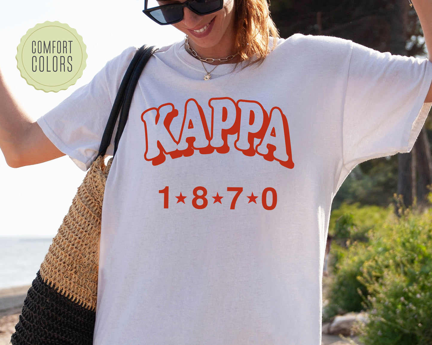 Kappa Kappa Gamma Red Arch Comfort Colors Sorority T-shirt _ 379g