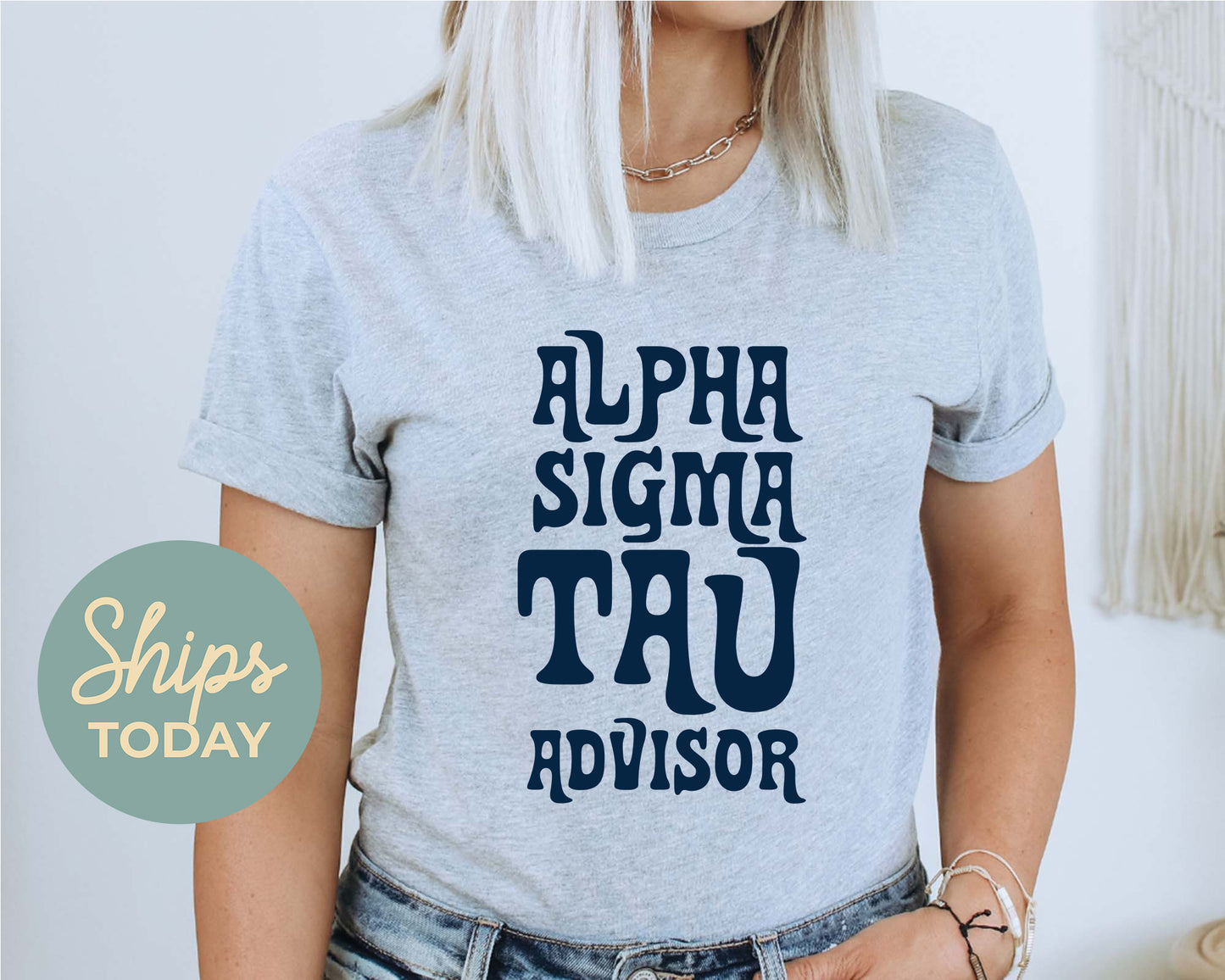 Alpha Sigma Tau Best Advisor Sorority T-shirt _ 3104g