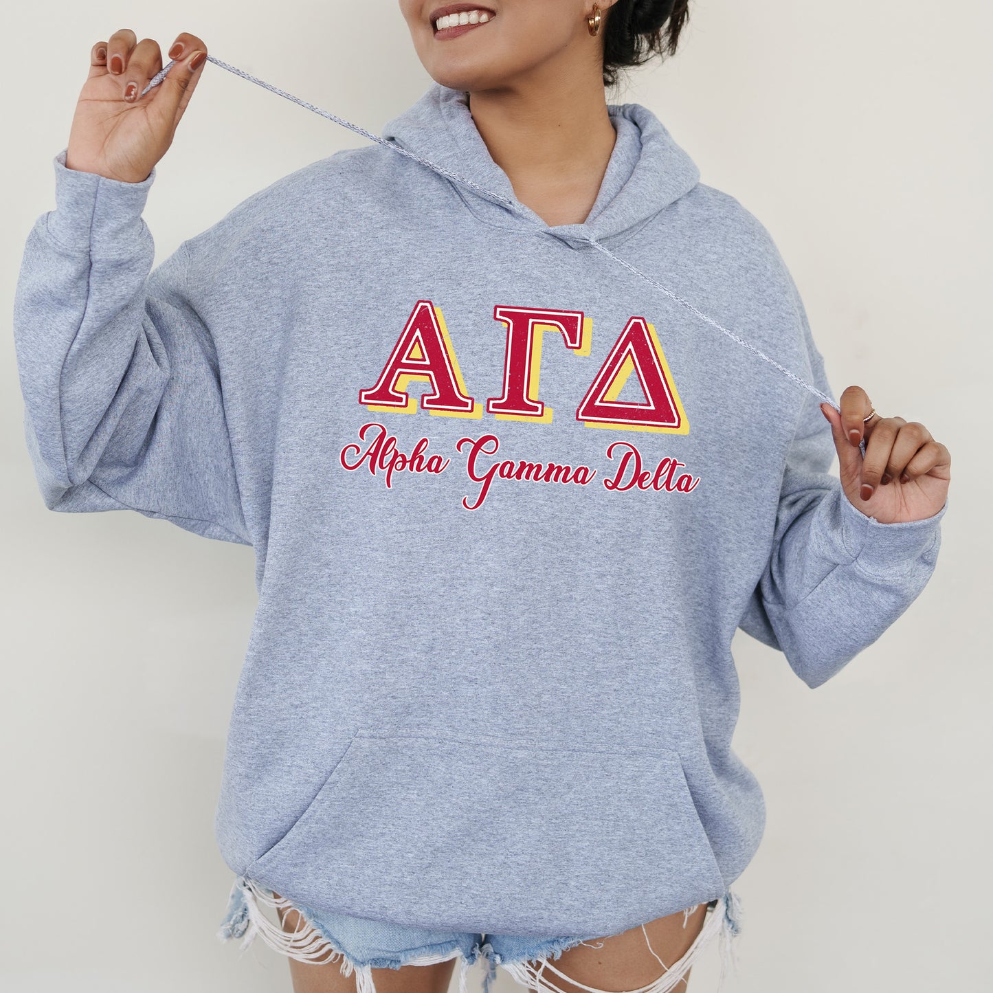 Alpha Gamma Delta Greek Colors Sorority Hoodie _ 36072g