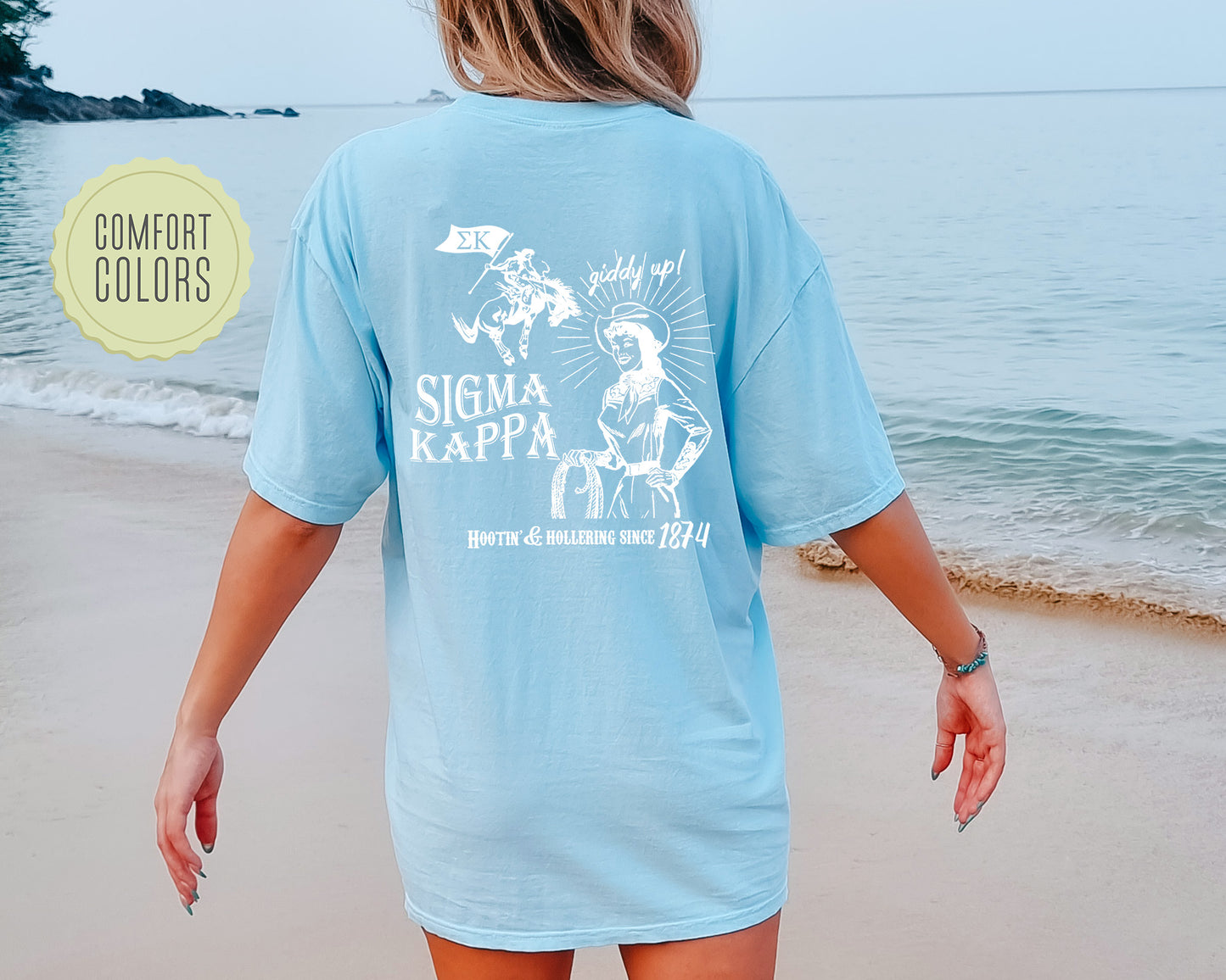 Sigma Kappa Howdy Cowgirl Comfort Colors Sorority T-shirt _ 35381g