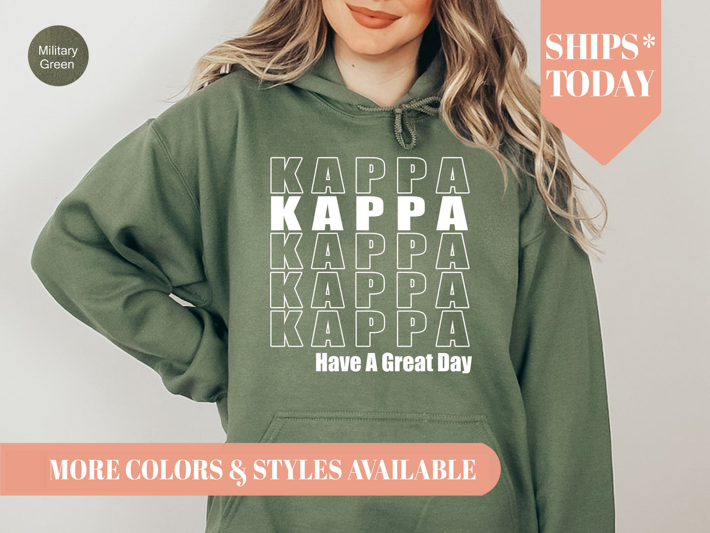 Kappa Kappa Gamma Have a Great Day Sorority Hoodie _ 2125g