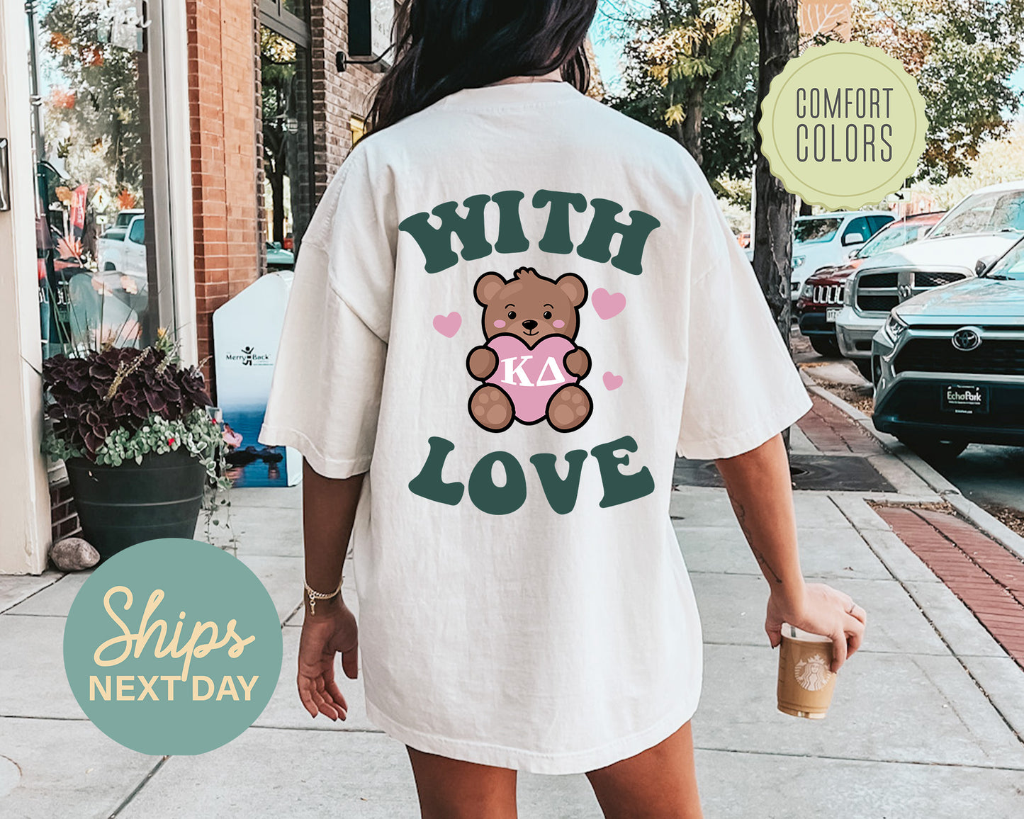 Kappa Delta With Love Comfort Colors Sorority T-shirt _ 33222g