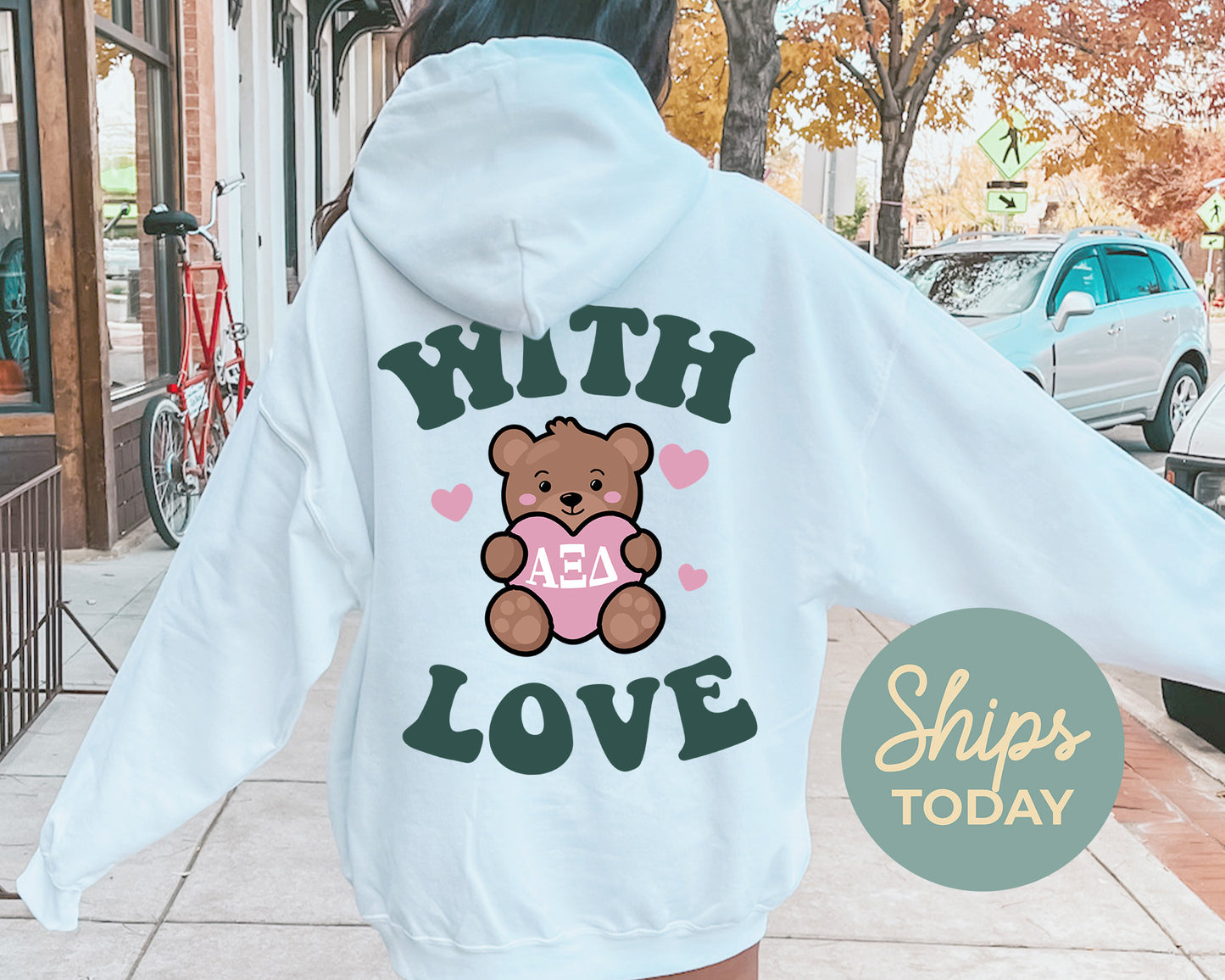 Alpha Xi Delta With Love Sorority Hoodie _ 33214g