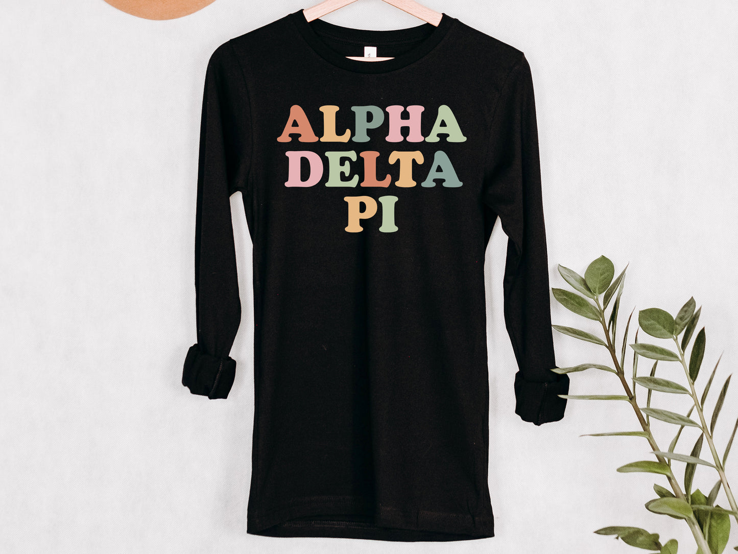 Alpha Delta Pi Bright and Proud Sorority Long Sleeve T-shirt _ 415g