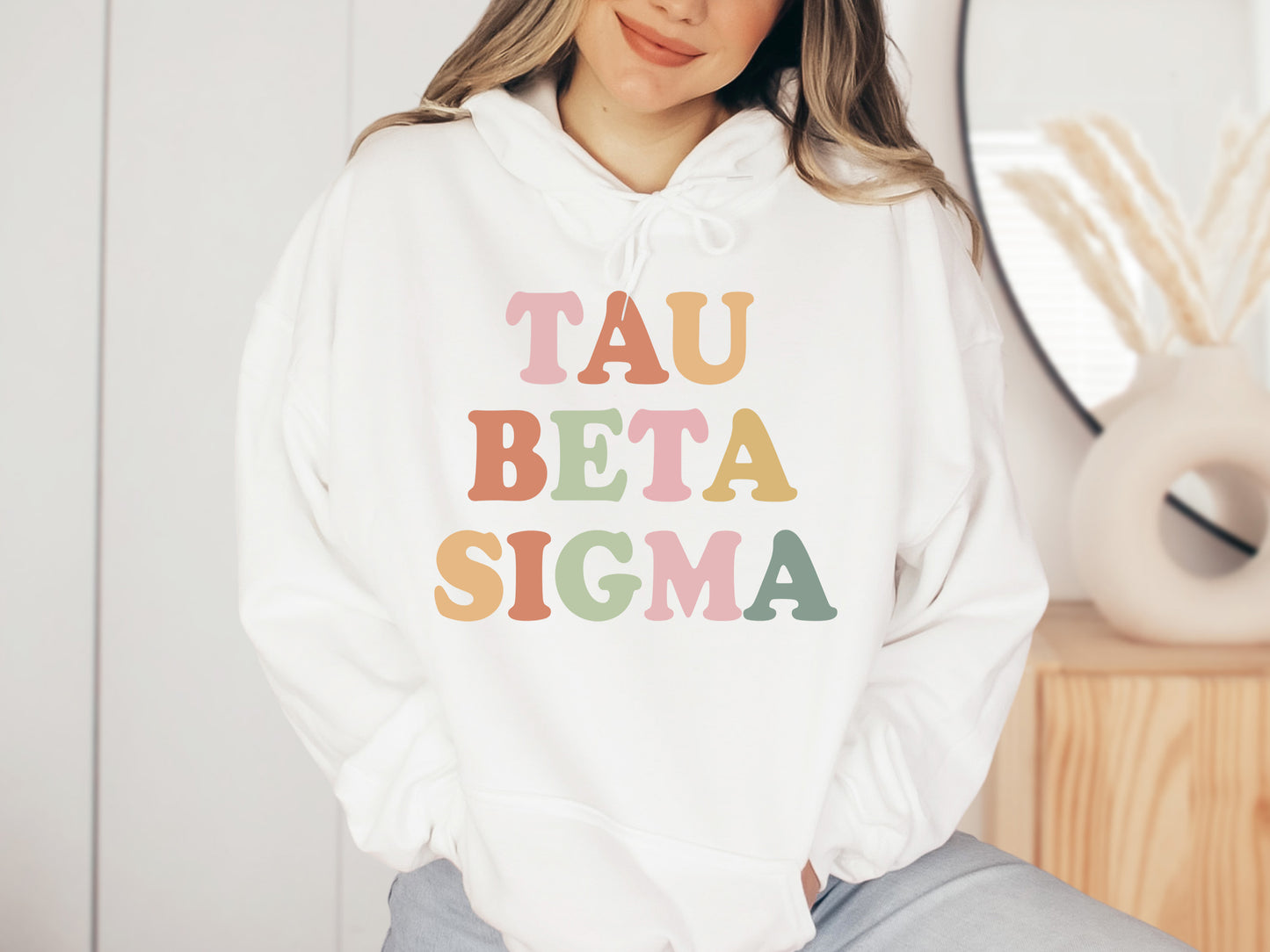 Tau Beta Sigma Bright and Colorful Sorority Hoodie _ 3481g