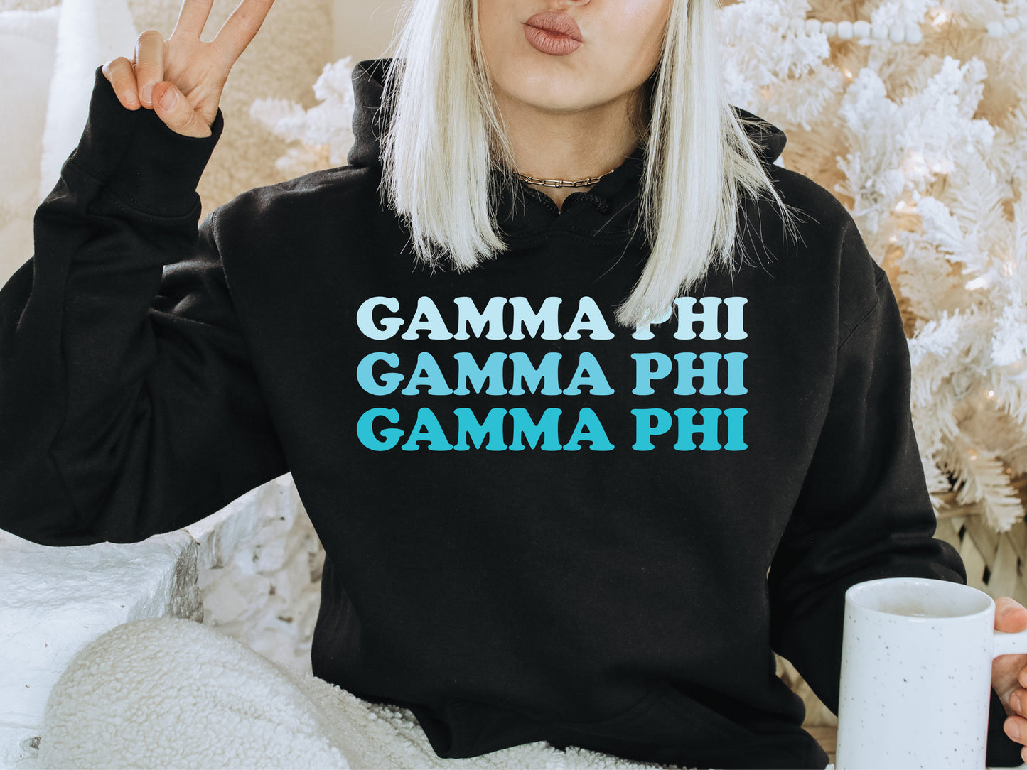 Gamma Phi Touch of Blue Sorority Hoodie _ 2591g
