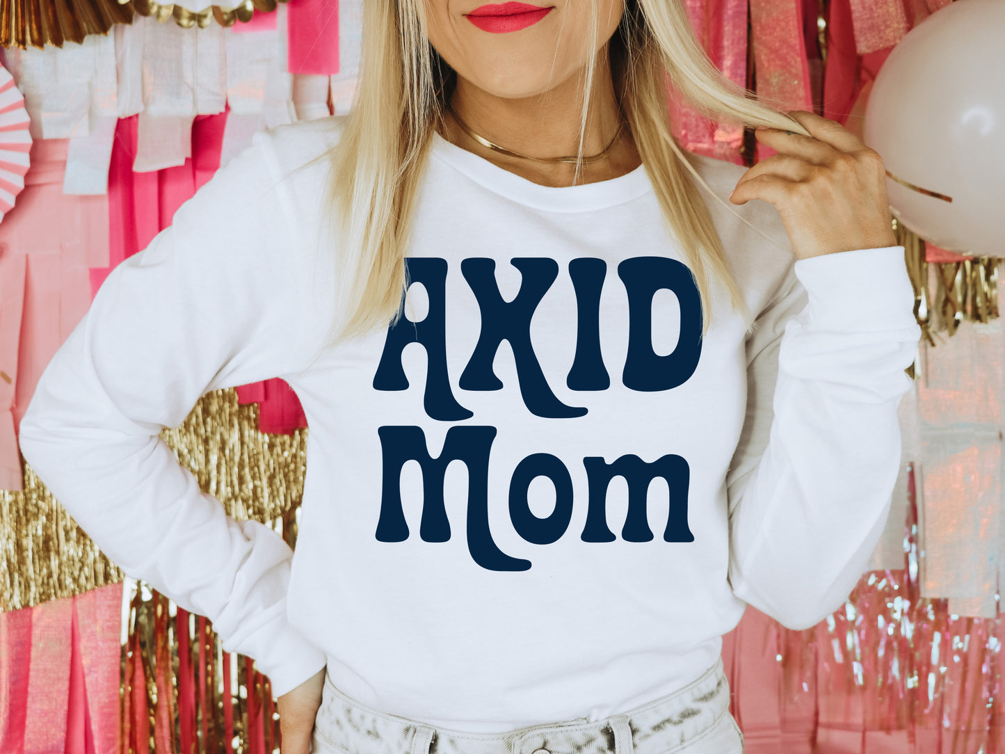 Alpha Xi Delta Got it from my Mom Sorority Long Sleeve T-shirt _ 3079g