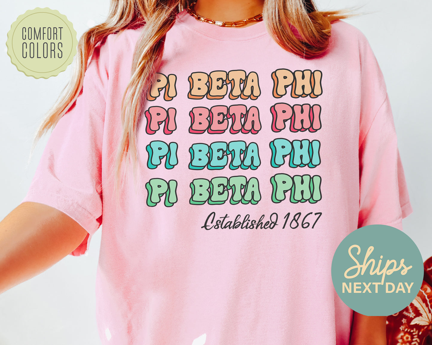 Pi Beta Phi Lucy Comfort Colors Sorority T-shirt _ 278g