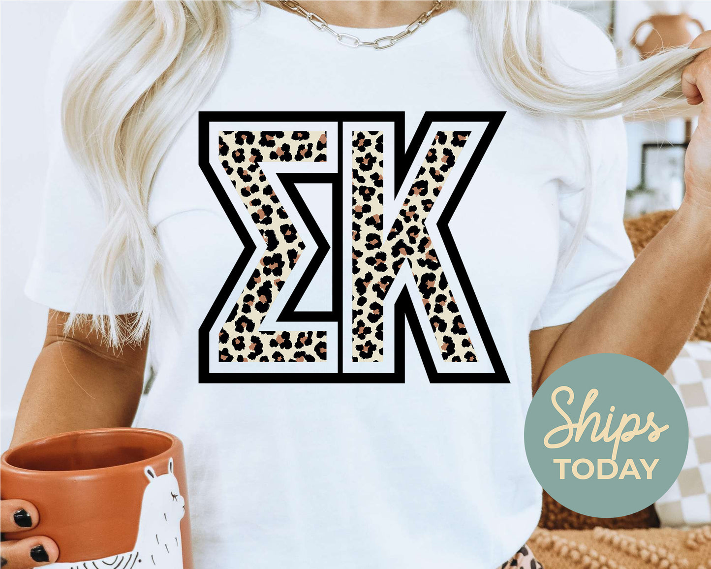 Sigma Kappa Safari Style Letters Sorority T-shirt _ 30457g