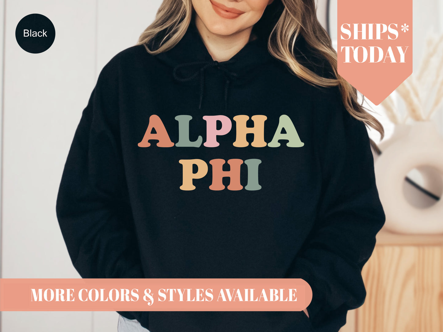 Alpha Phi Bright and Proud Sorority Hoodie _ 419g