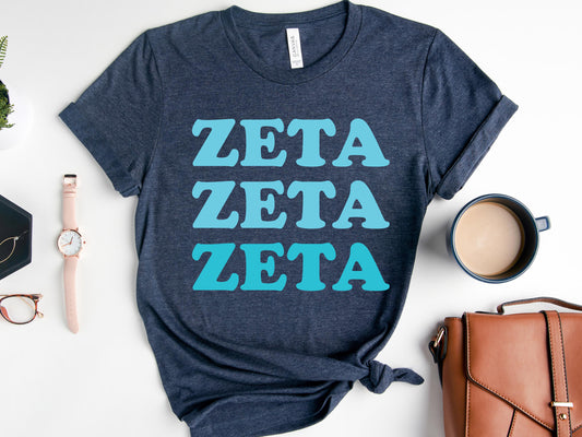 Zeta Tau Alpha Touch of Blue Sorority T-shirt _ 2602g