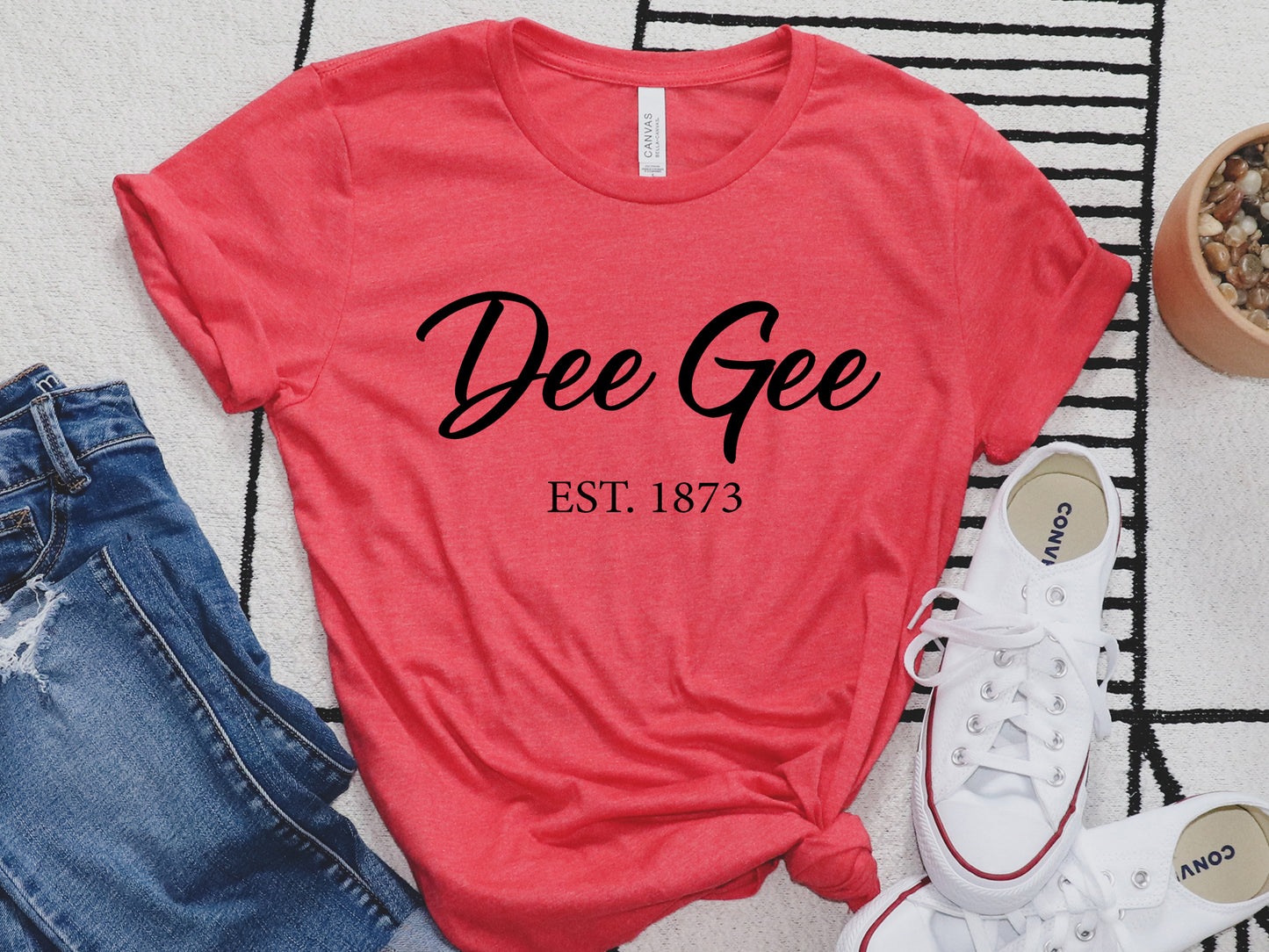Delta Gamma Black Flowy Sorority T-shirt _ 88g