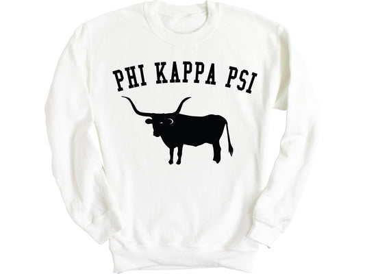 Phi Kappa Psi Long Horn Fraternity Sweatshirt _ 1539g