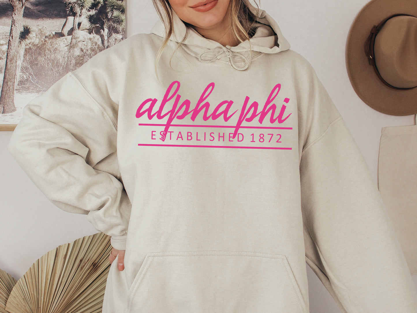 Alpha Phi All Pink Sorority Hoodie _ 757g