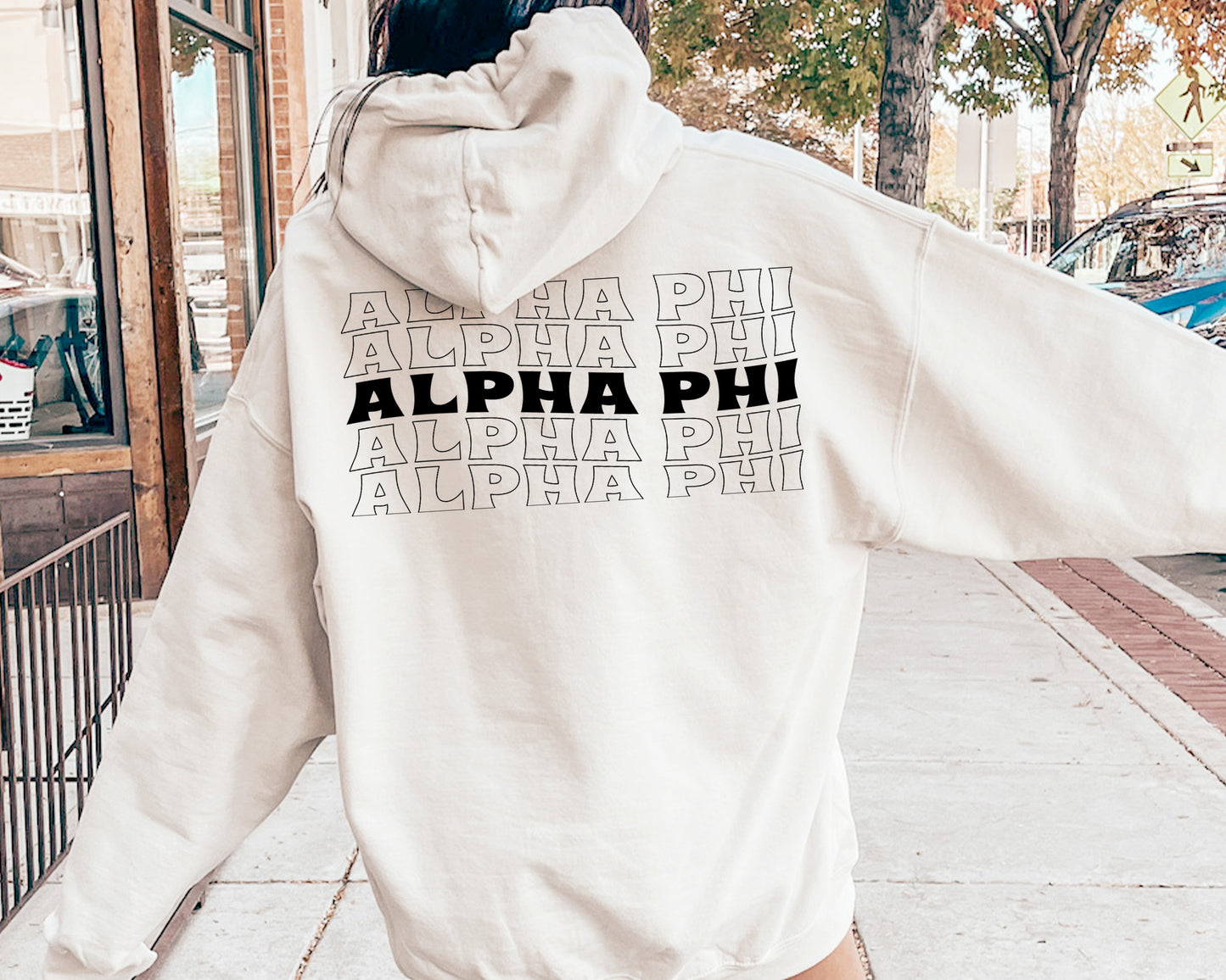 Alpha Phi Wavy Letters Sorority Hoodie _ 33403g
